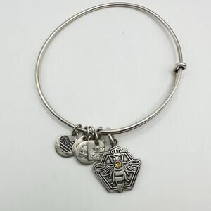 Alex & Ani Queen Bee Bangle Bracelet Silver tone Casual Collectible Jewelry